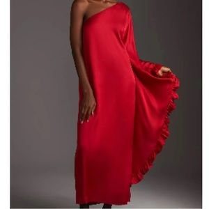 Hutch Anthropologie Ruffled One Shoulder Dress